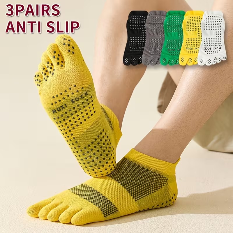 Men's 3-Pair Toe Socks Anti-Sl - Grip Sock Yoga review and price