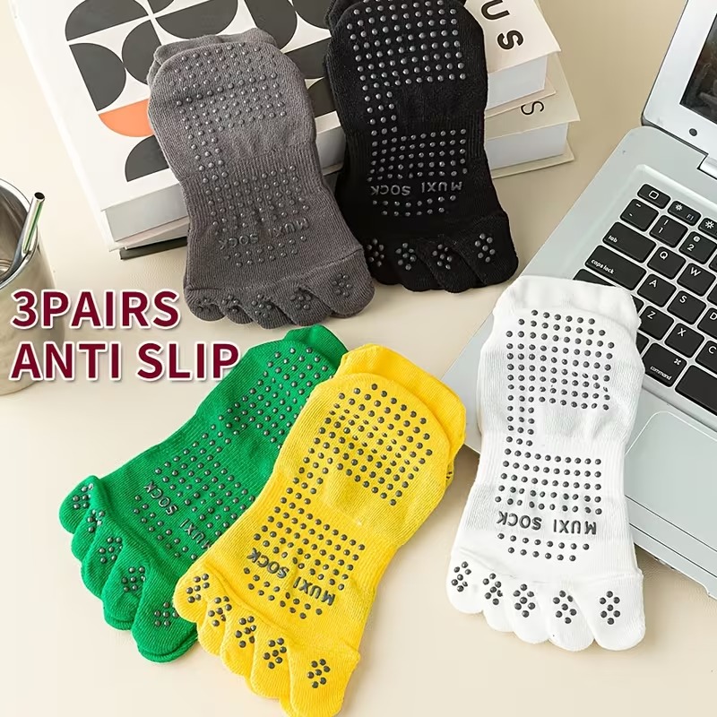 Men's 3-Pair Toe Socks Anti-Sl - Grip Sock Yoga review and price