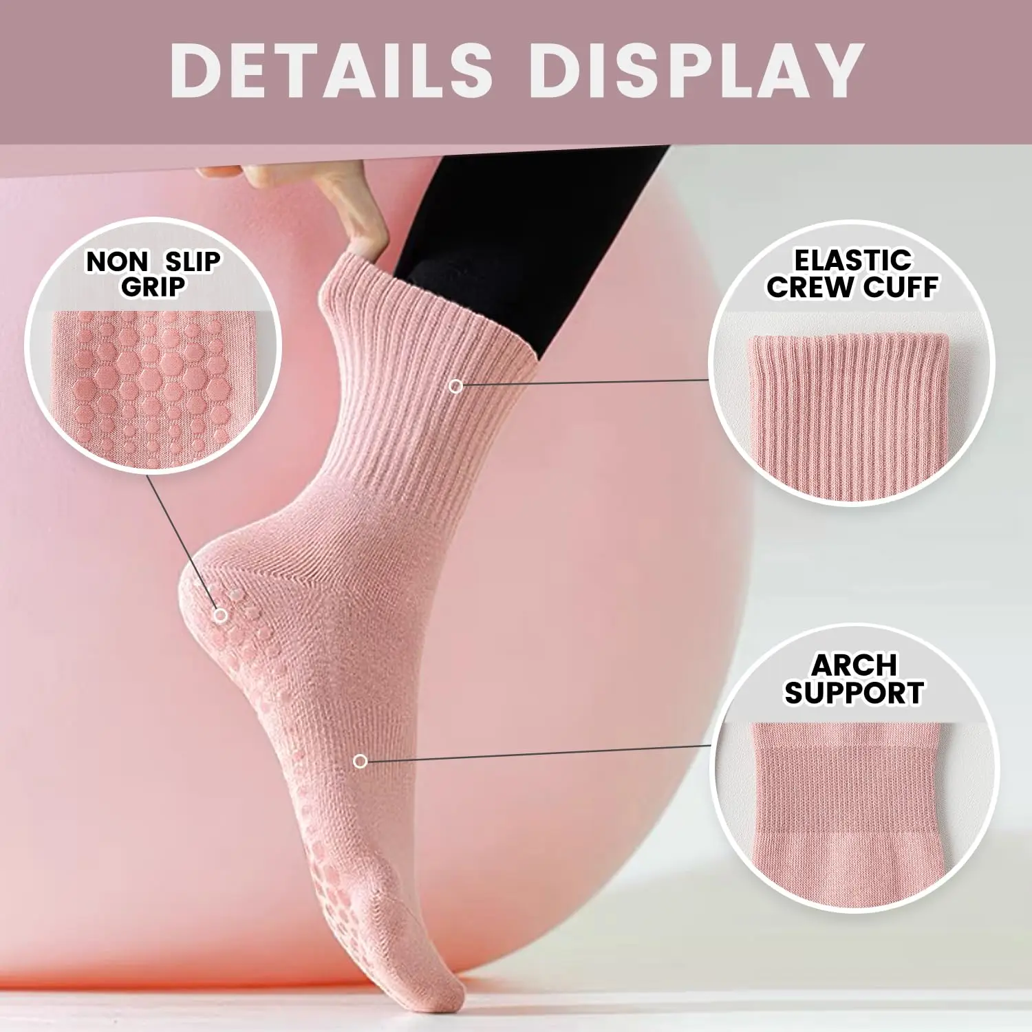 4 pairs of women's yoga socks, - Grip Sock Yoga review and price